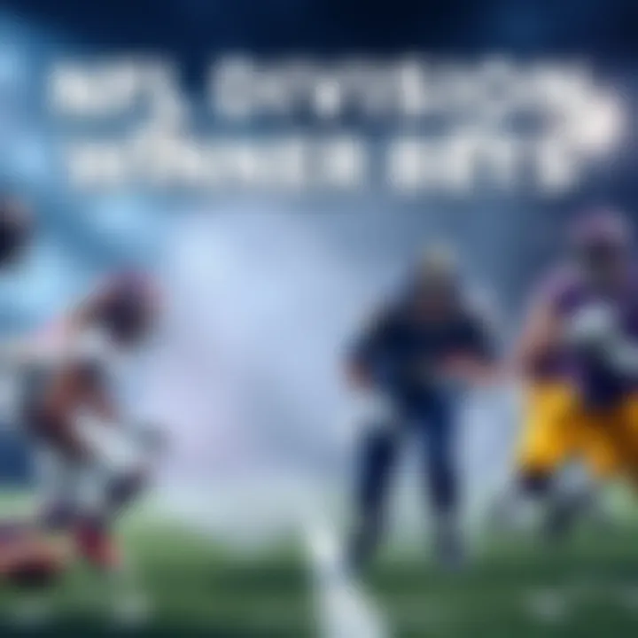 Graphic showing NFL teams and odds for division winner bets, including Bills and Ravens highlighted.