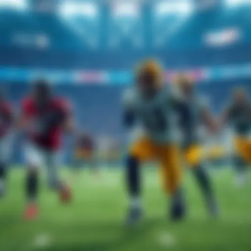 NFL game between Falcons and Packers Players from the Falcons and Packers on the field during a football game
