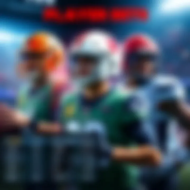 A graphic showcasing NFL players DJ Moore, Josh Jacobs, and Bryce Young with betting odds and statistics