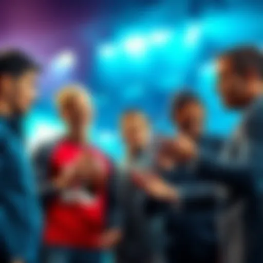 People discussing NFL division winners and awards with football in hand