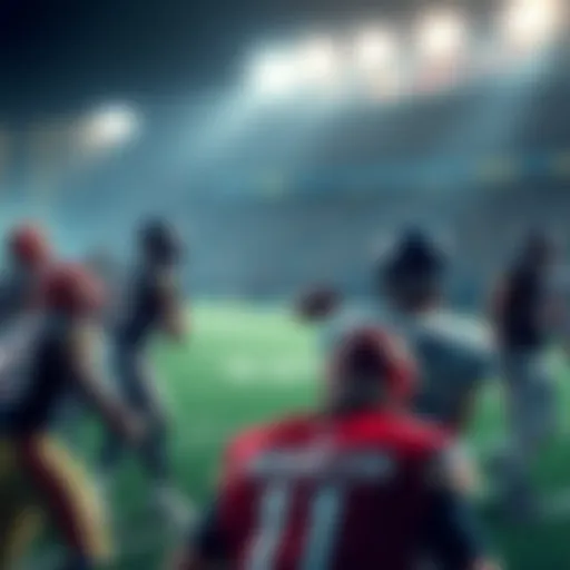 Players on the field during an NFL Thursday night game, showcasing team uniforms and competitive action.