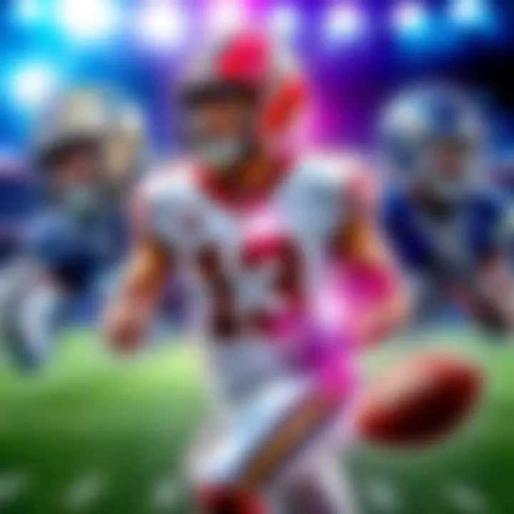 A collage of NFL players including T Warren, Juwan, and A Thielen with odds displayed for betting on Sunday games.