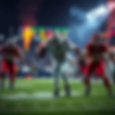 NFL Betting Tips Football players in action with betting odds displayed