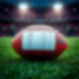 NFL Betting Tips and Odds A football with betting odds displayed on a green field, highlighting NFL game predictions