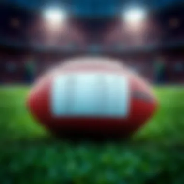 NFL Betting Tips and Odds A football with betting odds displayed on a green field, highlighting NFL game predictions