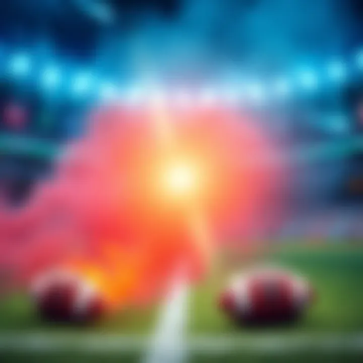 Graphic showing NFL betting tips and predictions with football imagery