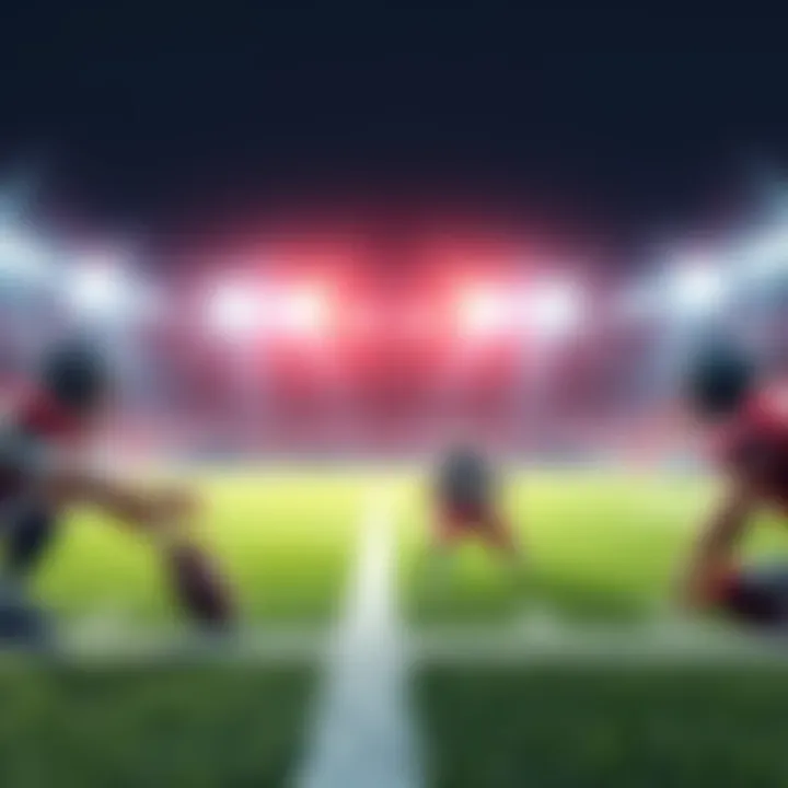 Graphic showcasing NFL game highlights with betting odds and strategies