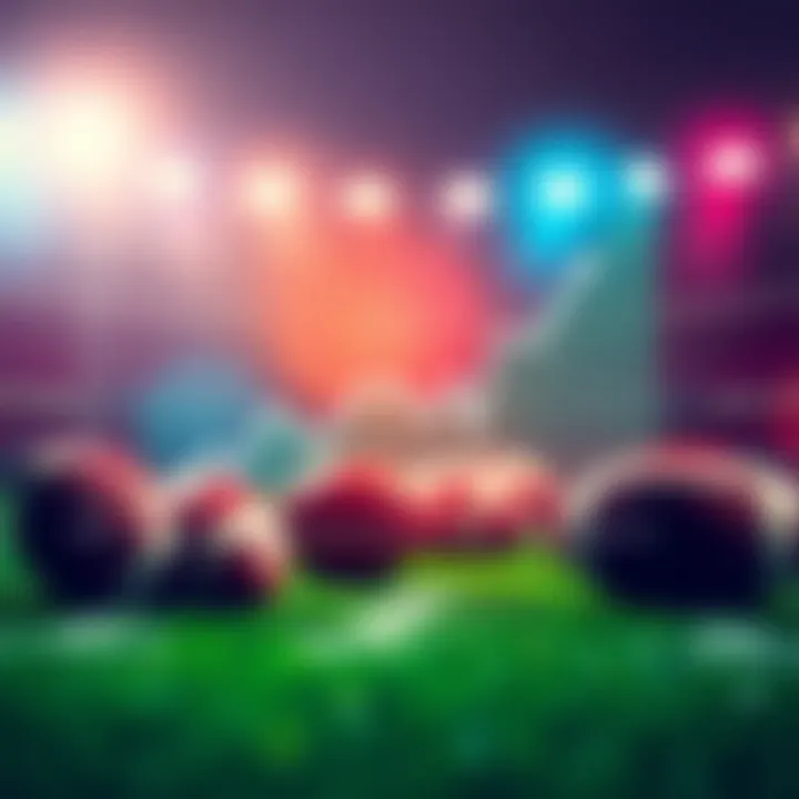 Graph showing NFL betting tips with footballs and touchdowns in the background