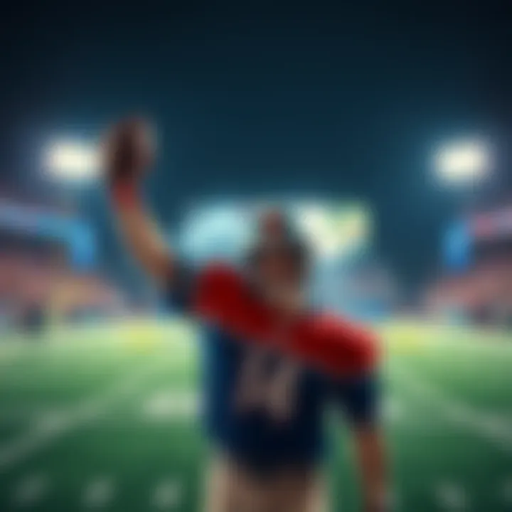 A person celebrating a big win from NFL prop bets with a football in hand