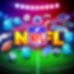 A collage of NFL and College Football logos with dollar signs representing betting bonuses
