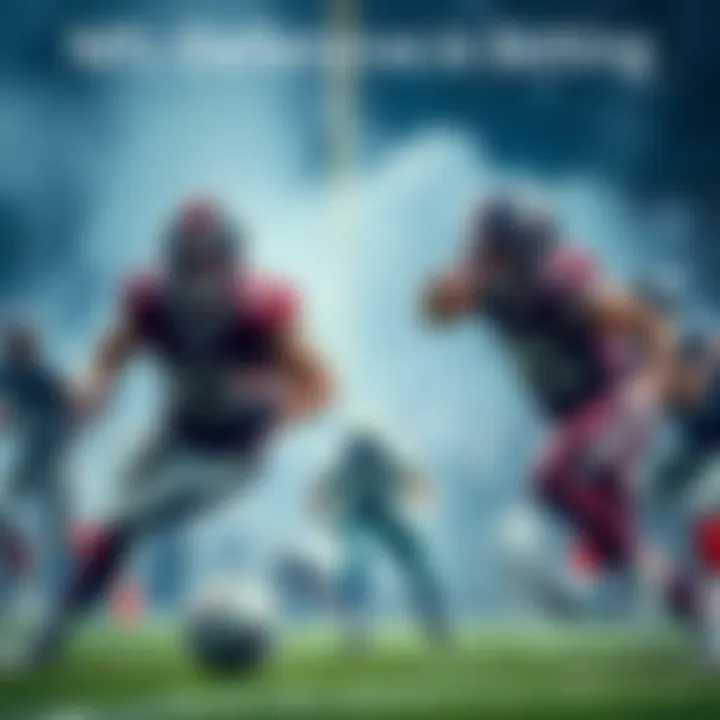 A graphic showing NFL defensive players in action, with statistics for tackles and assists prominently displayed, highlighting betting options.