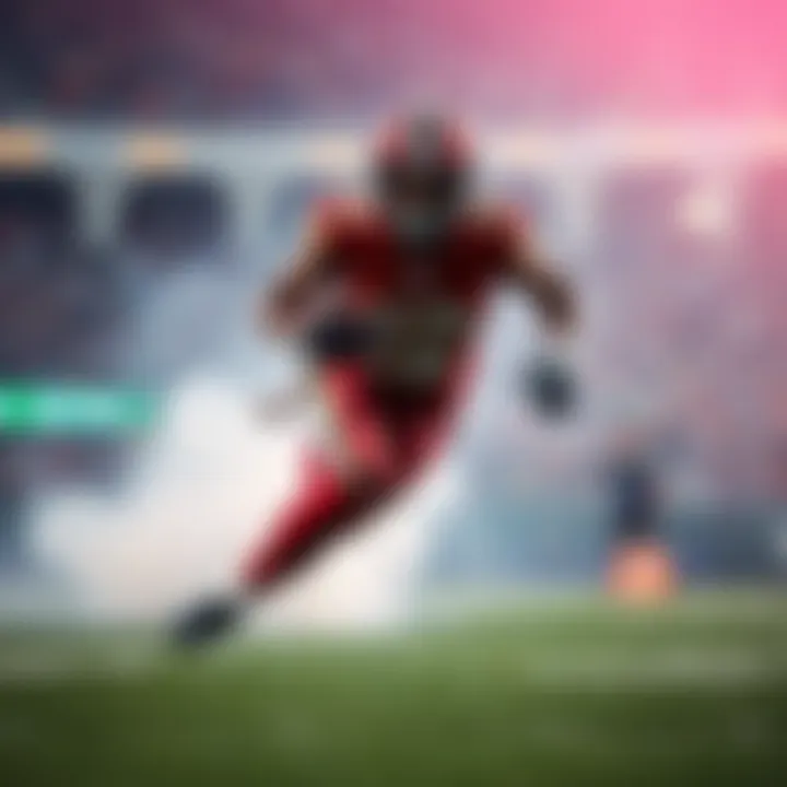 NFL Game Day Betting Tips A football player running with the ball, showcasing excitement for NFL betting on game day.