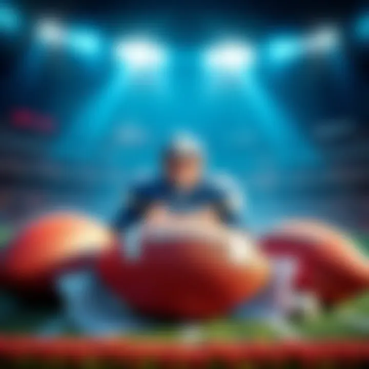 Three NFL games with a betting theme showing footballs and betting slips.