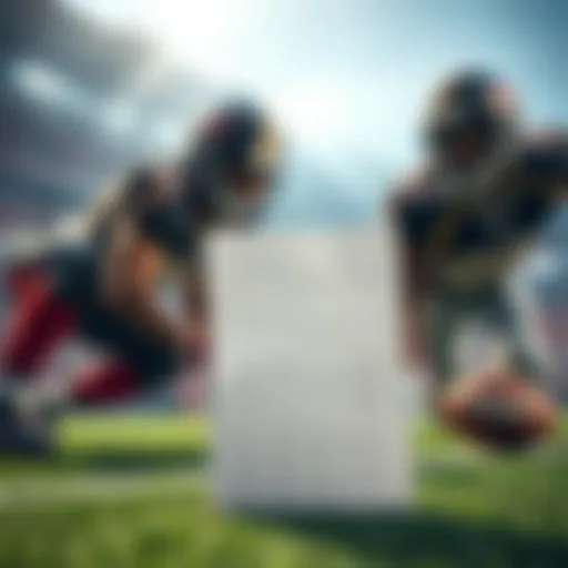 A close-up of a football game with two Bucs players on the field, highlighting a betting slip in the foreground