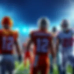 Players from various NFL teams, including Bengals, Jaguars, Cowboys, and Buccaneers, showcasing their jerseys and gear during a game
