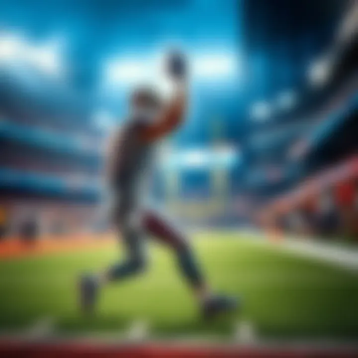 NFL Touchdown Betting Tips A football player celebrating a touchdown on the field with fans cheering in the background
