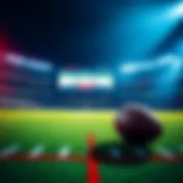 NFL Week 1 Betting Trends A football field showing a scoreboard with teams playing, highlighting home teams and division games.