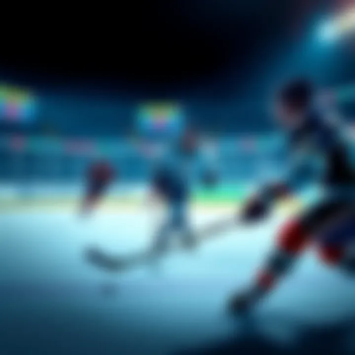 A graphic showing hockey players in action with betting odds displayed