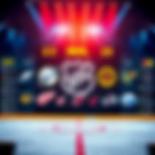 A collage of NHL team logos with betting odds displayed on a scoreboard for games on October 23, 2026