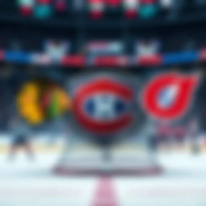A hockey scene showing logos of Blackhawks, Canadiens, and Utah, highlighting betting excitement for July 1, 2026.