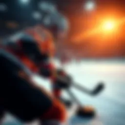A hockey player in action, showcasing skills with a puck on the ice, representing NHL betting strategies.