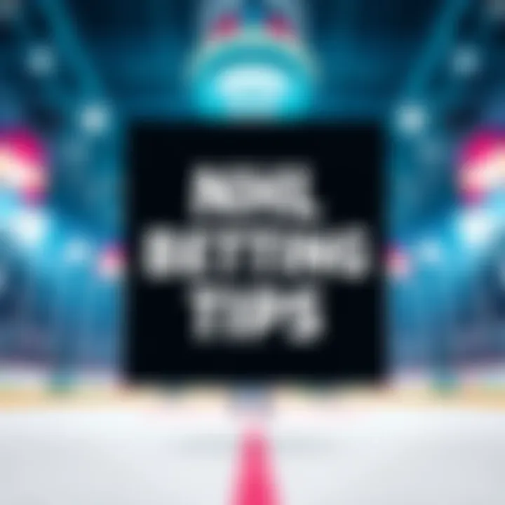 A graphic showing NHL betting suggestions with statistics and hockey imagery