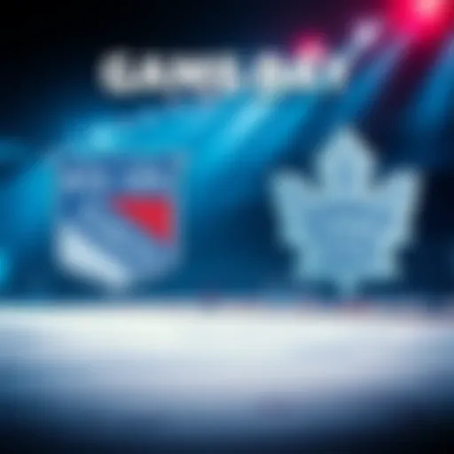 Graphic showing NHL teams playing on October 22, 2026, featuring logos of the New York Rangers and Toronto Maple Leafs
