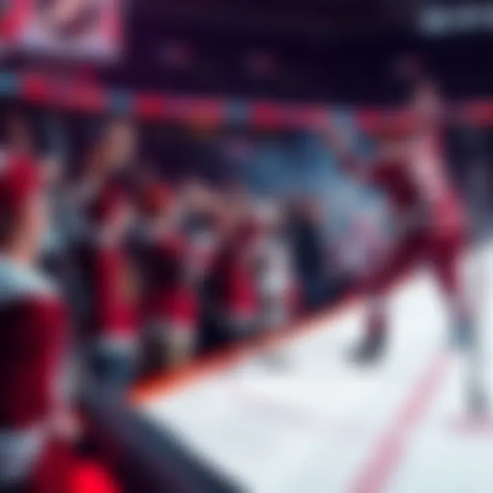 Fans celebrating NHL goals with excitement during a game