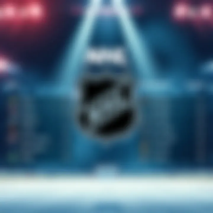 A graphic showing the current NHL standings with team logos and points