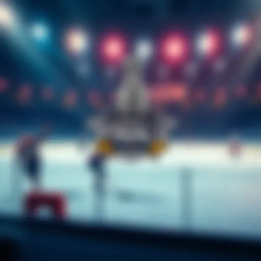 A graphic showing betting odds and tips for the NHL Stanley Cup Finals with hockey imagery