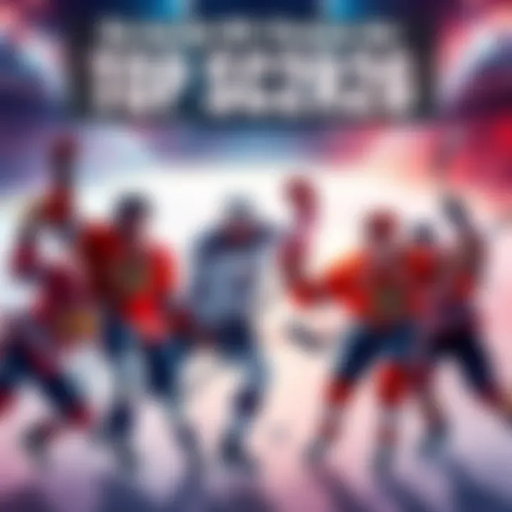 A collage of top NHL players celebrating goals during the 2026 season, showcasing their skills and passion for the game.