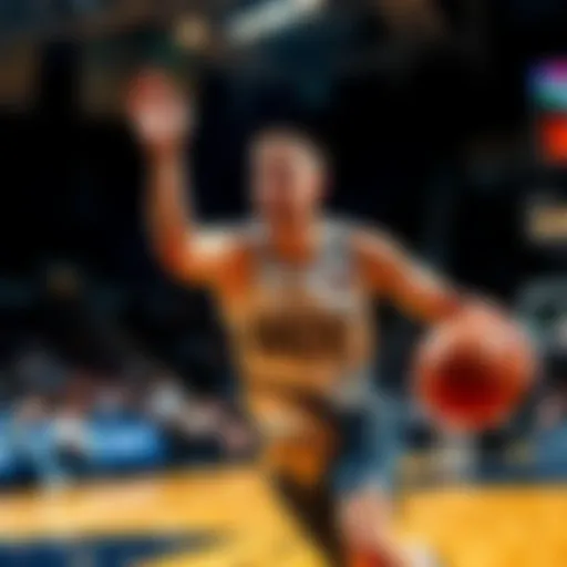 Nikola Jokic playing basketball, showcasing his skills in a game while wearing a team jersey