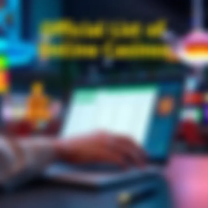 A person checking a list of legitimate online casinos in New Jersey on a laptop