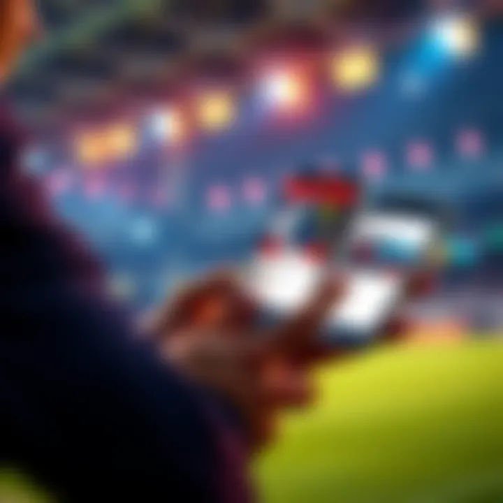 A person exploring various sports betting apps showing no-deposit promotions on their mobile device