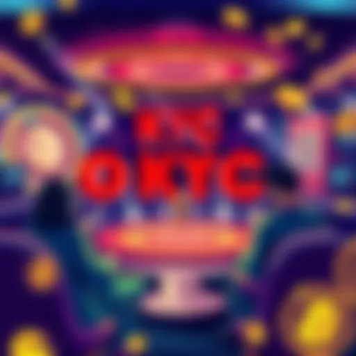 Illustration of a casino with digital currency symbols and players enjoying quick payouts without ID checks.