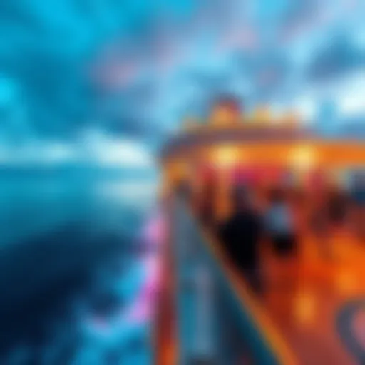 Norwegian Cruise Ship Overview A Norwegian cruise ship sailing in calm waters with passengers enjoying the view from the deck.