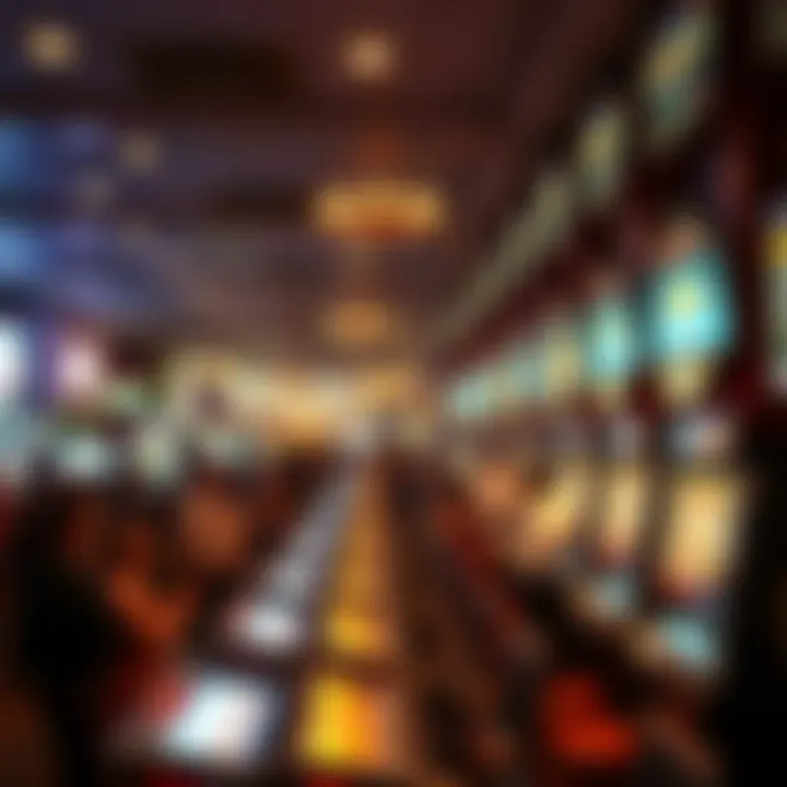 A faded photo of a crowded casino floor from the past, showing people happily celebrating wins, with colorful lights and slot machines in the background.