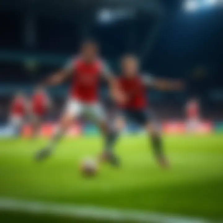 Players from Nottingham Forest and Midtjylland competing for the ball during the match