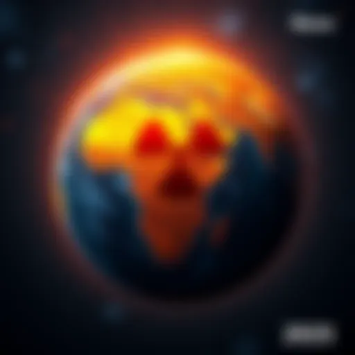 A graphic showing the globe with a nuclear symbol, representing the geopolitical and economic aspects of nuclear energy in 2025.