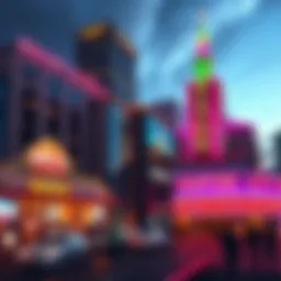 A view of NYC Resorts World and Empire City Casino, showcasing casino lights and vibrant atmosphere in New York City.