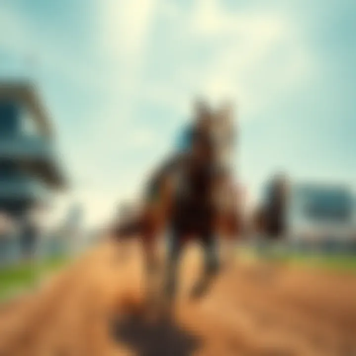 Nysos the horse racing towards the finish line during a challenging race