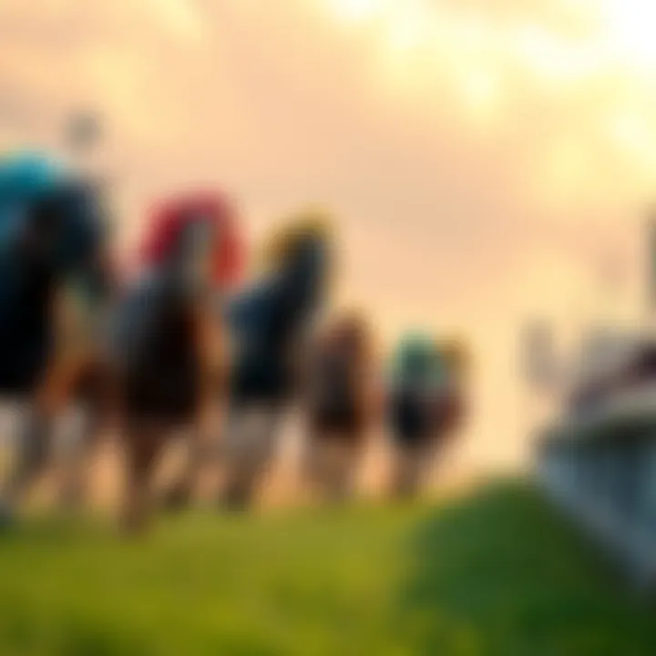 A thrilling moment during the Oaklawn Stakes with horses racing and crowds cheering