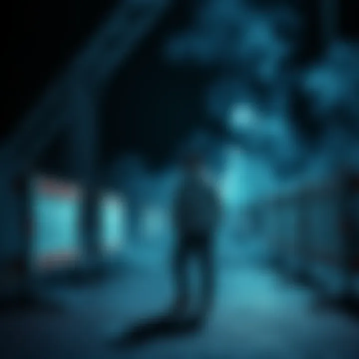 A person standing in front of multiple barriers, symbolizing challenges that block their goals