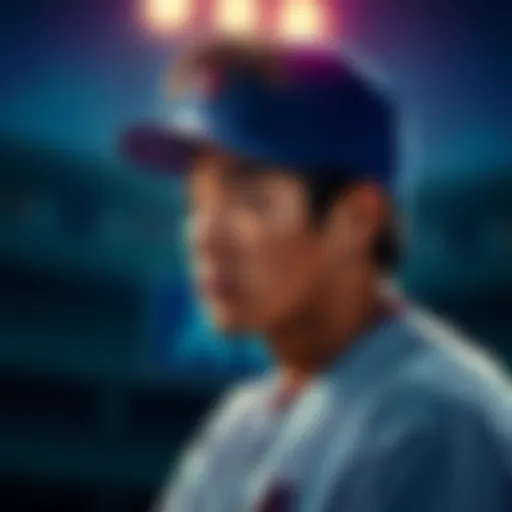 Shohei Ohtani looking contemplative on the baseball field, reflecting on his future in hitting.
