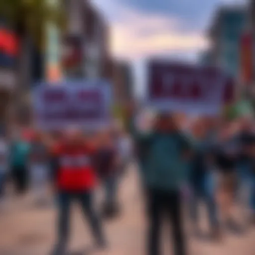 Protesters in Oklahoma hold signs against the online gambling ban, showing frustration towards government motives.