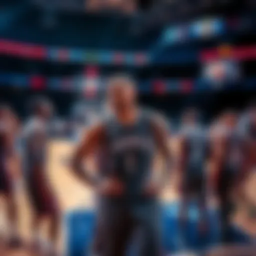 Oklahoma City Thunder players on the court during a game, showing teamwork and determination