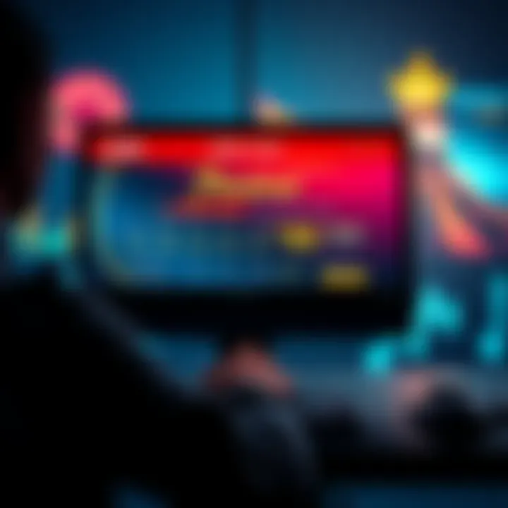 A person looking at a computer screen displaying an online casino offer with bonus details