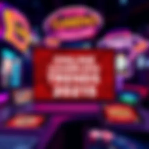 A visual representation of online gambling trends in 2025, featuring digital devices displaying various gambling games and regulations.