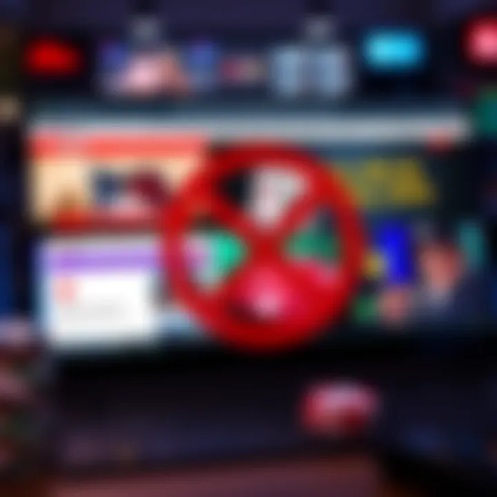 A computer screen displaying various online gambling websites, highlighting sports betting and election betting, with a poker table image crossed out