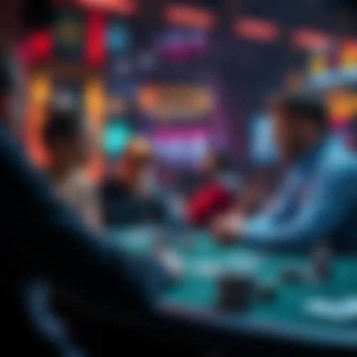 Online Poker Discussion People engaging in a discussion about online poker platforms, focusing on PokerStars and current concerns over rakeback rates